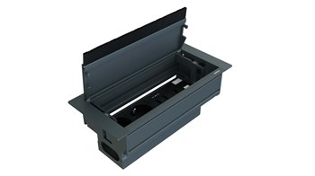 Metalline® Push-Line Bas-Aç Masaüstü Priz Kutusu - Antrasit