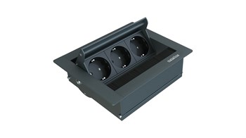 Metalline® Revo-Line Dönmeli Masaüstü Priz Kutusu - Antrasit
