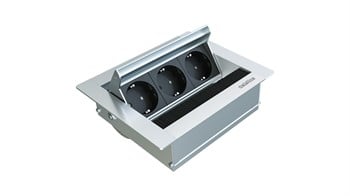 Metalline® Revo-Line Dönmeli Masaüstü Priz Kutusu - Eloksal