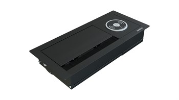 Metalline® Revo-Line Dönmeli Masaüstü Priz Kutusu Wireless USB-A / USB-C - Siyah