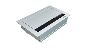 Metalline® Revo-Line Dönmeli Masaüstü Priz Kutusu USB - Natürel Eloksal