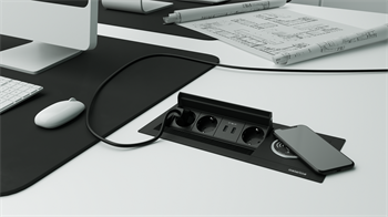 Metalline® Revo-Line Dönmeli Masaüstü Priz Kutusu Wireless USB - Siyah