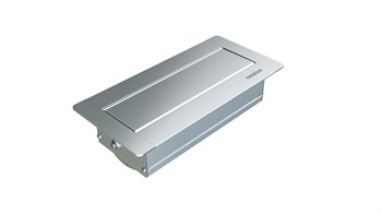 Metalline® Sole-Line Dönmeli Masaüstü Priz Kutusu UPS / USB - Eloksal