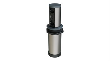 Metalline® Tower-Line Bas-Aç Masaüstü Priz Kutusu USB - Antrasit