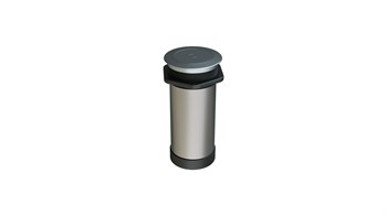 Metalline® Tower-Line Bas-Aç Masaüstü Priz Kutusu USB-A , USB-C - Gümüş