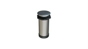 Metalline® Tower-Line Bas-Aç Masaüstü Priz Kutusu - Gümüş
