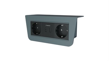 Metalline® Under-Line Tezgah Altı Priz&Usb Kutusu  - Antrasit