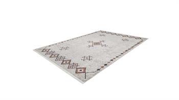 Piksel Halı Bej Geometrik Desenli Dijital Baskı Halı