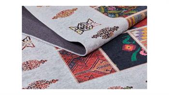 Piksel Halı Beyaz Kare Desenli Dijital Baskı Halı
