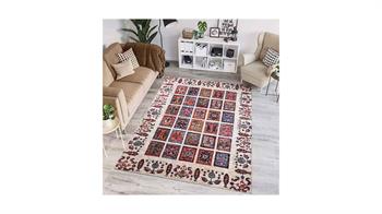 Piksel Halı Beyaz Patchwork Dijital Baskı Halı