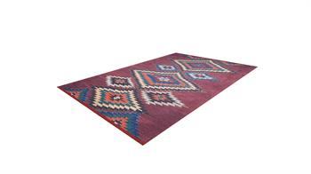 Piksel Halı Bordo Desenli Dijital Baskı Halı