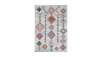 Piksel Halı Gri Dörtgen Desenli Dijital Baskı Halı