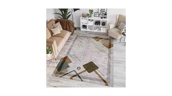 Piksel Halı Gri Geometrik Desenli Dijital Baskı Halı