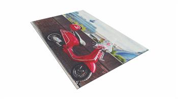 Piksel Halı Kırmızı Motor Desen Dijital Baskı Halı
