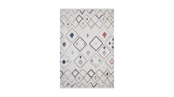 Piksel Halı Krem Geometrik Desenli Dijital Baskı Halı