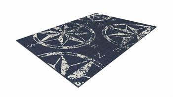 Piksel Halı Mavi Pusula Desen Dijital Baskı Halı