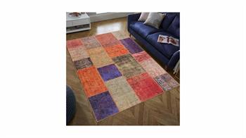 Piksel Halı Renkli Patchwork Desenli Dijital Baskı Halı