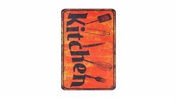 Piksel Halı Turuncu Mutfak Dijital Baskı Halı