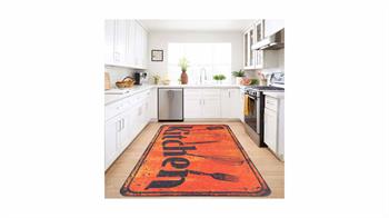 Piksel Halı Turuncu Mutfak Dijital Baskı Halı