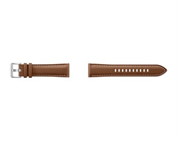 Samsung Galaxy Watch (20mm) Kahverengi Dikişli Deri Kordon