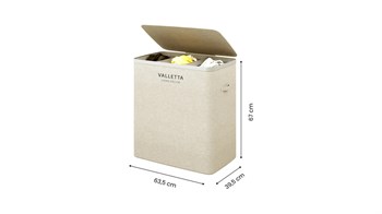 VALETTA PALOMA 120 L Üç Bölmeli Çamaşır Sepeti - Kapuçino Bej