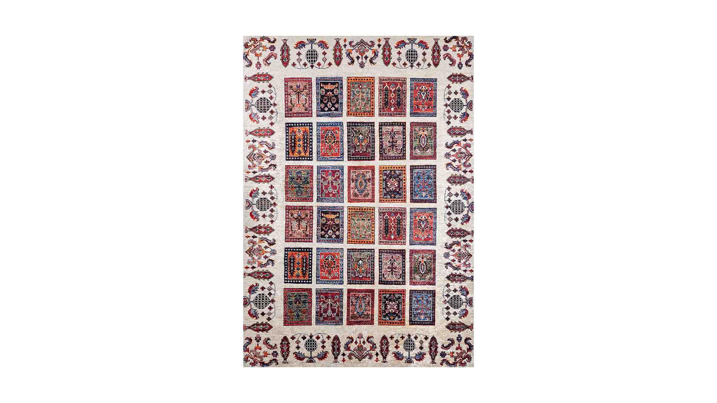 Piksel Halı Beyaz Patchwork Dijital Baskı Halı