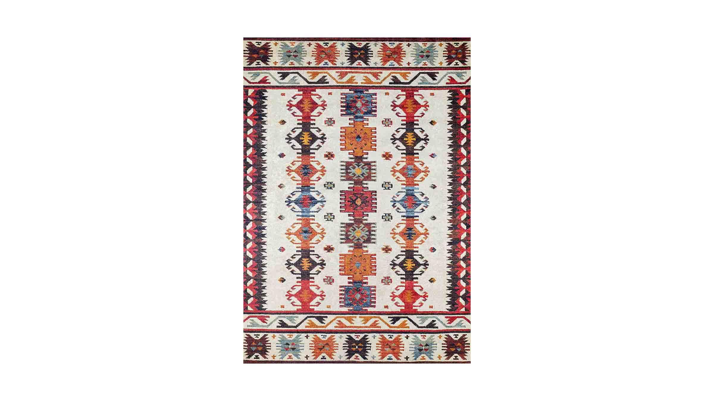 Piksel Halı Beyaz Renkli Geometrik Desen Dijital Baskı Halı