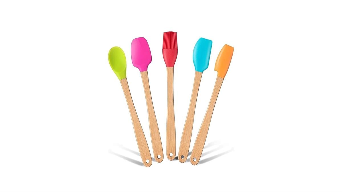 Valletta VS-505MS Indigo 5 Li Renkli Bambu Silikon Spatula Seti