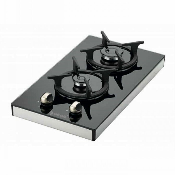 Eminçelik EC-SÜ 4120 BG30 DG (41 125) Set Üstü Siyah Cam Domino Ocak