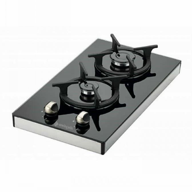 Eminçelik EC-SÜ 4120 BG30  LPG Set Üstü Siyah Cam Domino Ocak