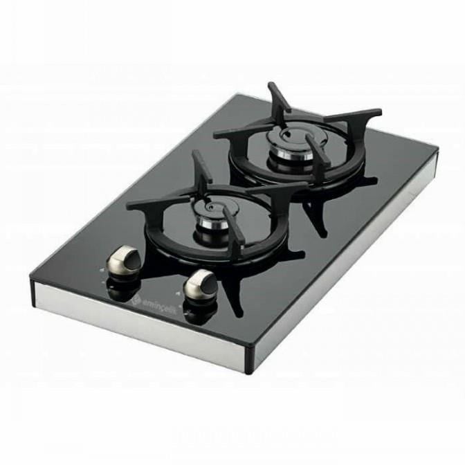 Eminçelik EC-SÜ 4120 BG30  LPG Set Üstü Siyah Cam Domino Ocak