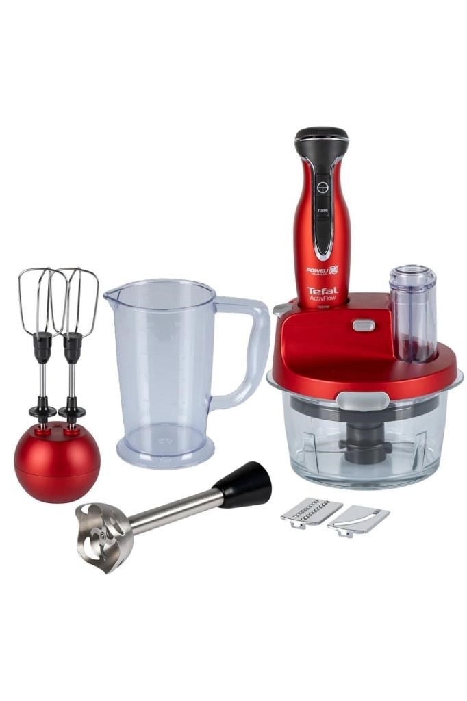 Tefal Powelix Activflow Expert   Kırmızı 1500 Watt Cam Hazneli Blender Seti