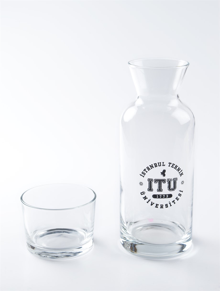 1773itu.store İTÜ Tasarım Bardaklı Cam Sürahi