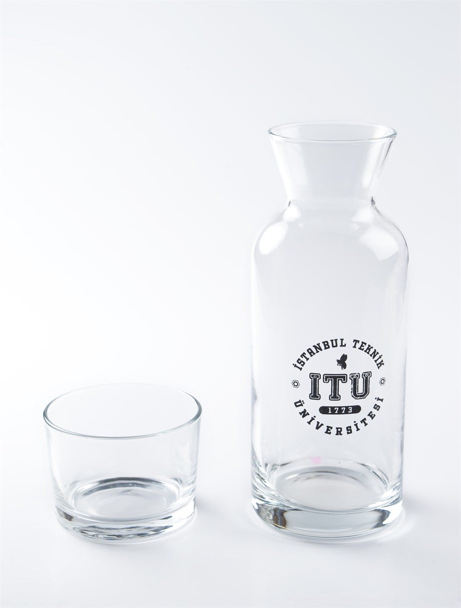 1773itu.store İTÜ Tasarım Bardaklı Cam Sürahi