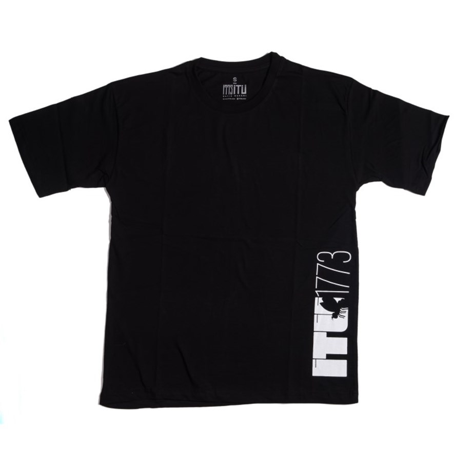 1773İtu.store Yan Arı Baskı T-Shirt Siyah