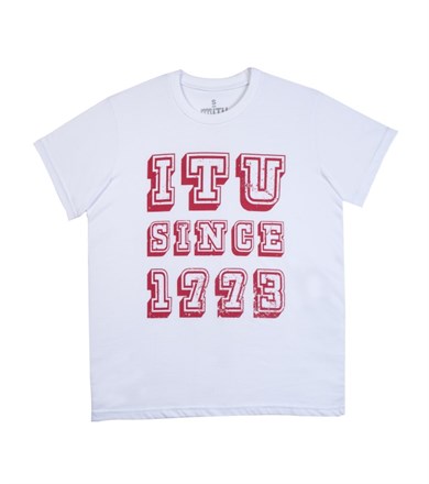 1773İtu.store SİNCE 1773 T-Shirt Beyaz-Kırmızı