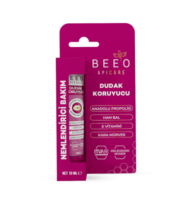 BEEO Apicare Propolisli Kara Mürverli Dudak Koruyucu 10ml