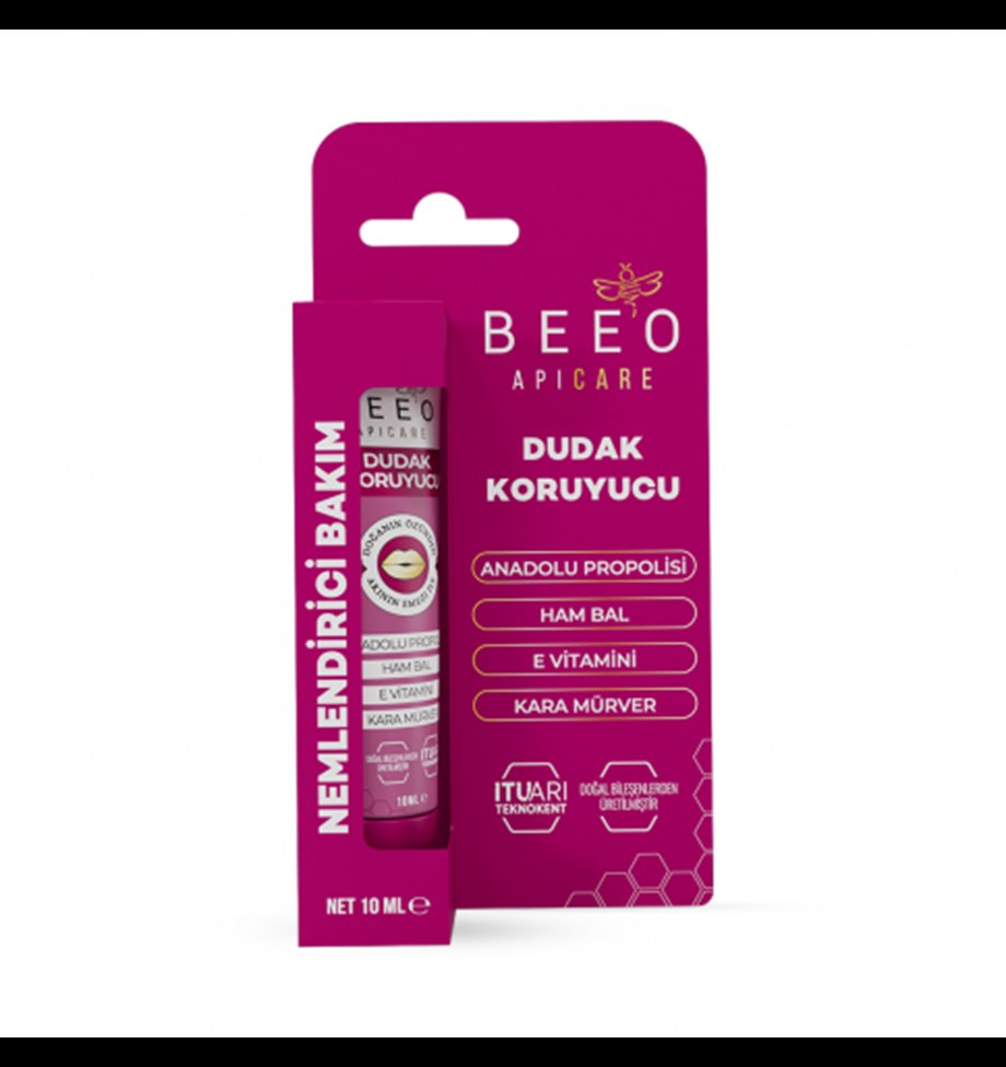 BEE'O Apicare Propolisli Kara Mürverli Dudak Koruyucu 10ml