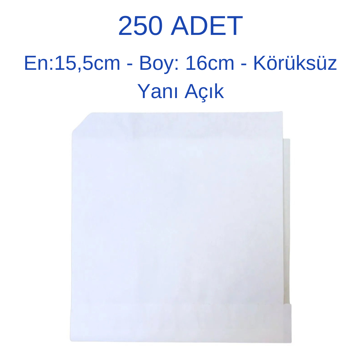 Adetli Kese Kağıdı250 Adet Hamburger Kese Kağıdı -Beyaz Yağlı Kağıt-(EN:15,5CM/BOY:16cm-KÖRÜKSÜZ/YANI AÇIK)