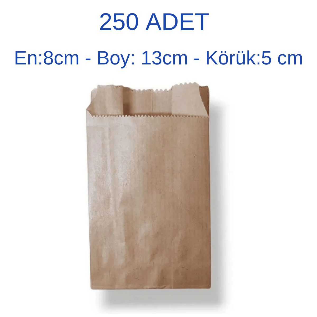 Adetli Kese Kağıdı250 Adet Mini Boy Takı, Hediye, Gıda Kese Kağıdı-kahverengi Şamua Kağıt-(EN:8CM/BOY:13CM/KÖRÜK:5CM)