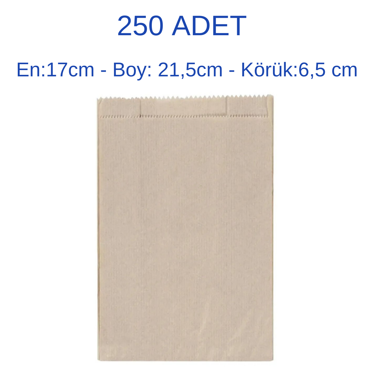 Adetli Kese Kağıdı250 Adet Simit Boy Hediye, Poğaça Kese Kağıdı-kahverengi Şamua Kağıt-(EN:17CM/BOY:21,5CM/KÖRÜK:6,5CM)