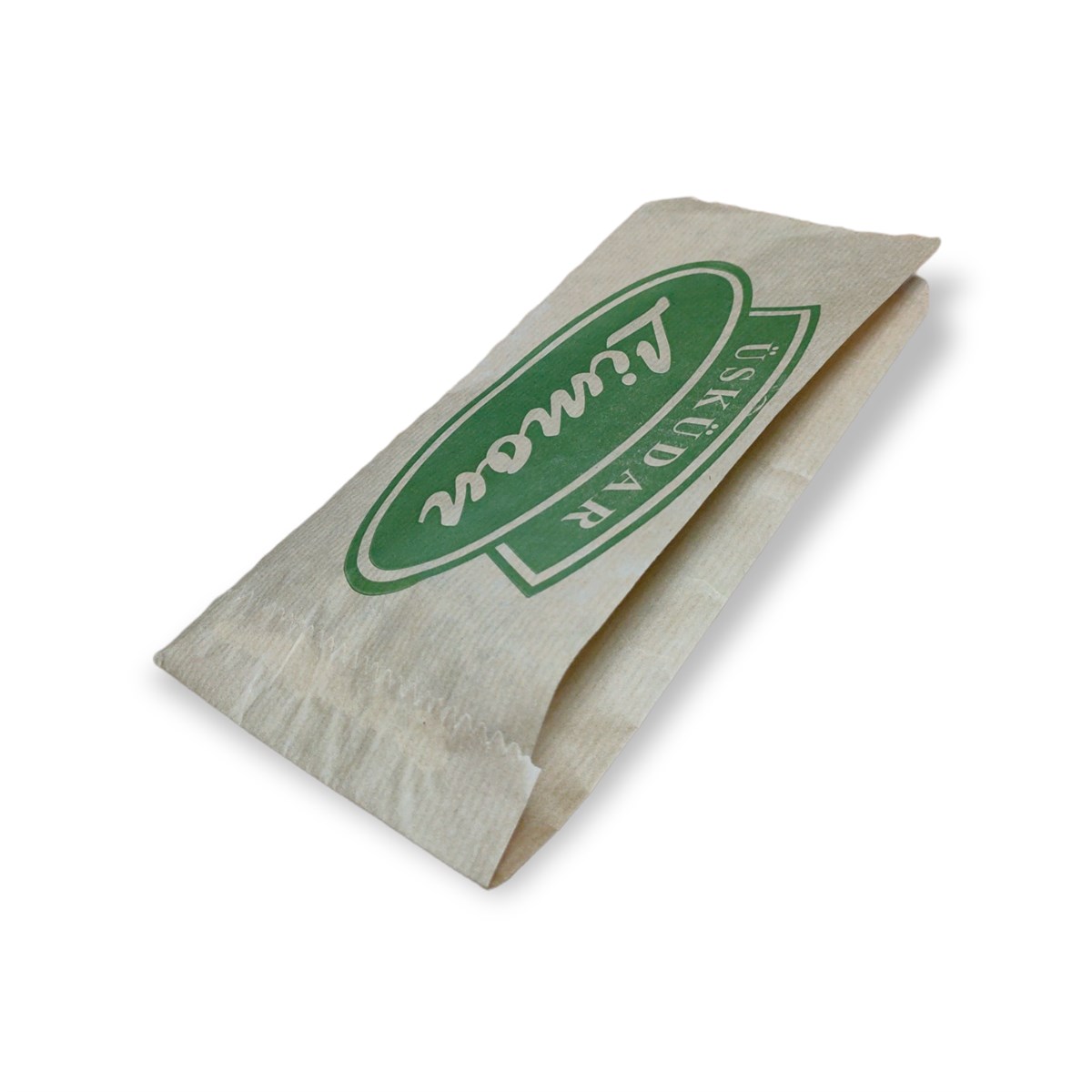 Baskılı Kısa Tost /Sandviç Kesekağıdı-Kahverengi Şamua Kağıt-(En:12cm/Boy:23cm/Körüksüz/Yanı Açık)