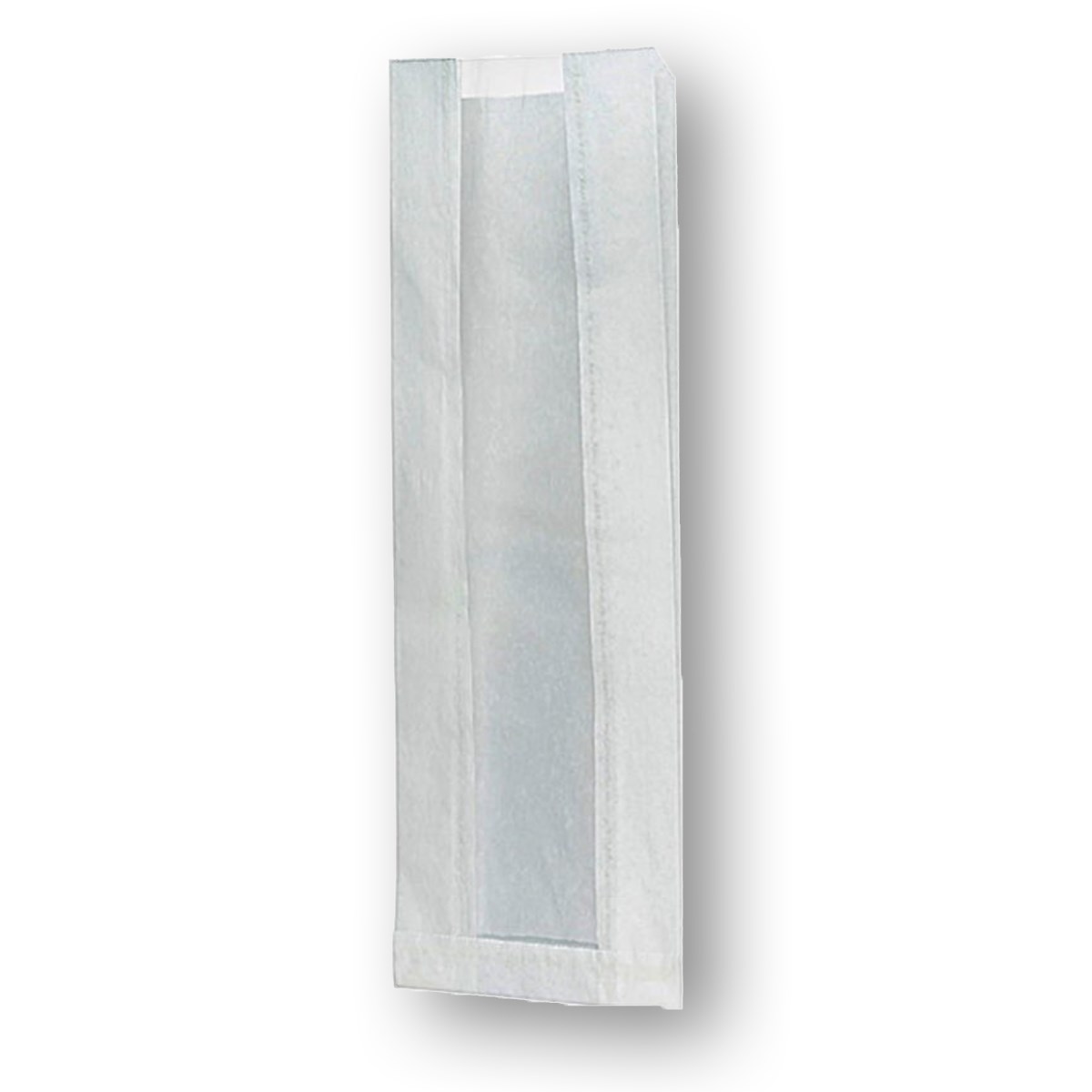 Baskılı Pencereli Büyük Boy Tek Ekmek Kesekağıdı-Beyaz Sülfit Kağıt-(En:15cm/Boy:44cm/Körük:8cm+Pencere)