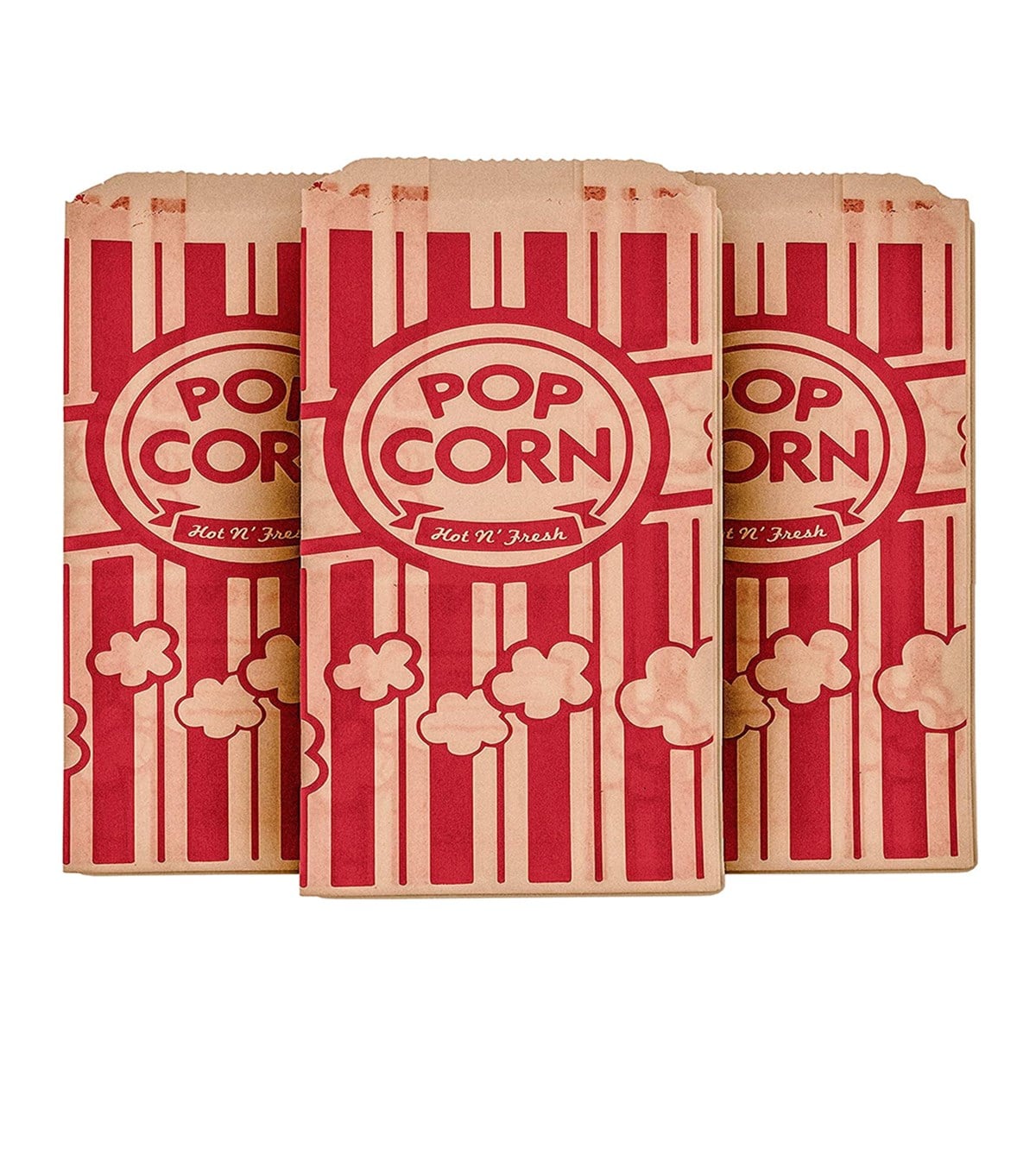 Baskılı Popcorn-Mısır Patlağı Kesekağıdı-Kahverengi Şamua Kağıt-(En:12cm/Boy:19cm/Körük:6cm)