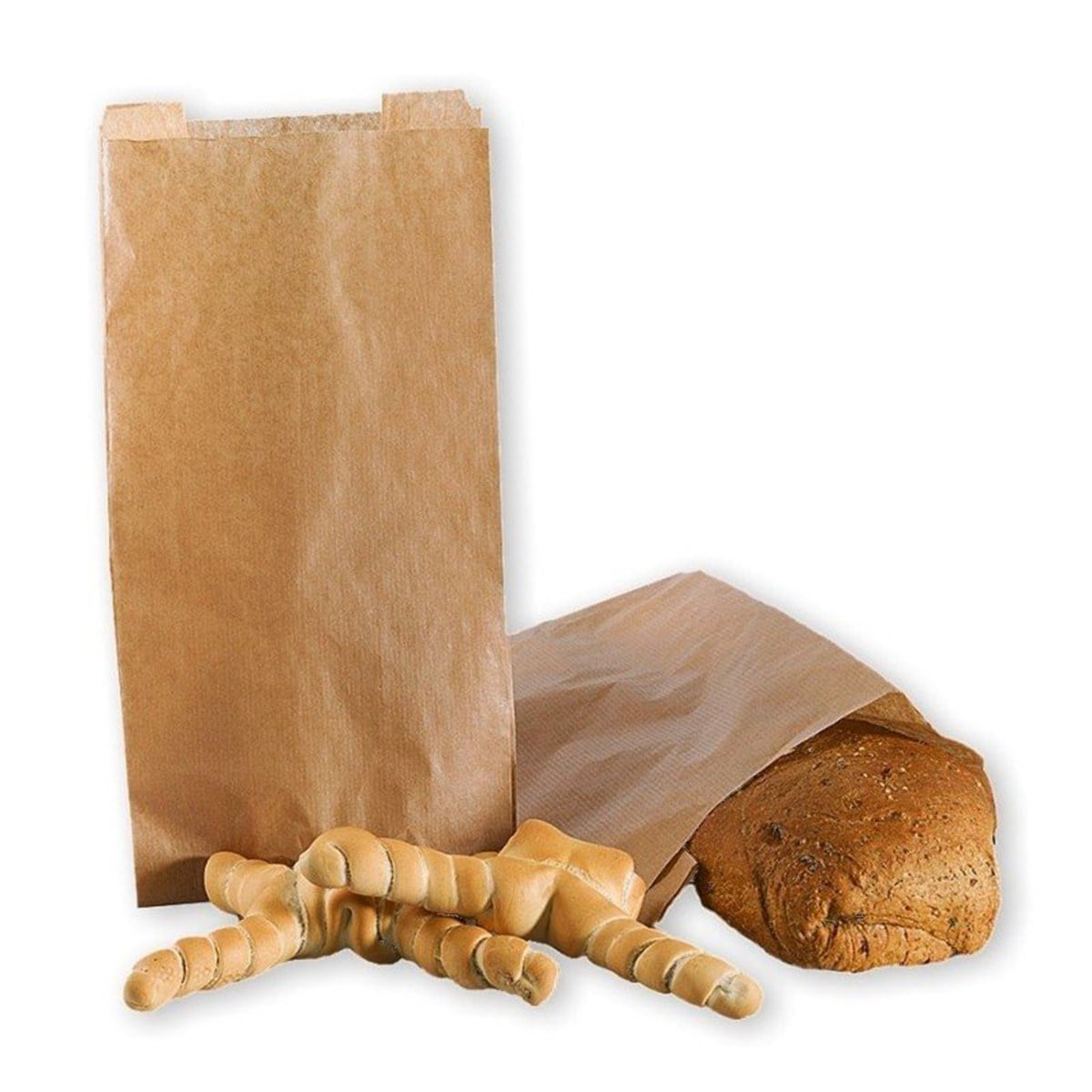 Baskısız Büyük Boy Poğaça Kesekağıdı-Kahverengi Şamua Kağıt-(En:15cm/Boy:31cm/Körük:8cm)