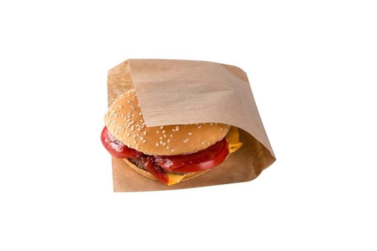 Baskısız Hamburger Kesekağıdı-Kahverengi Şamua Kağıt-(En:15cm/Boy:15cm/Körüksüz/Yanı Açık)