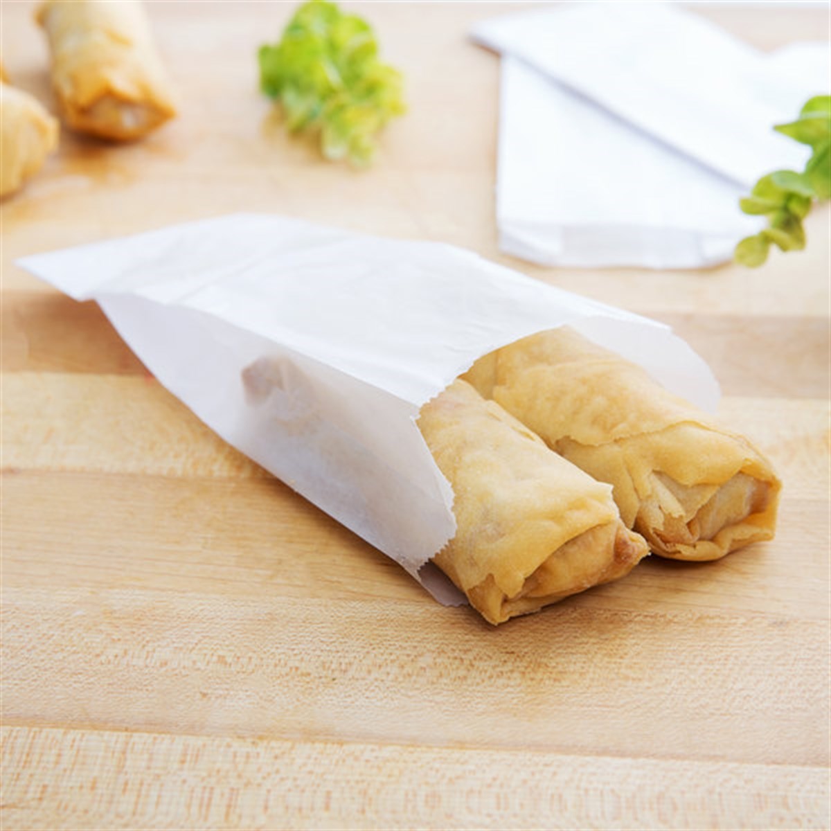 Baskısız Küçük Boy Poğaça Kesekağıdı-Beyaz Yağlı Kağıt-(En:12cm/Boy:19cm/Körük:6cm)