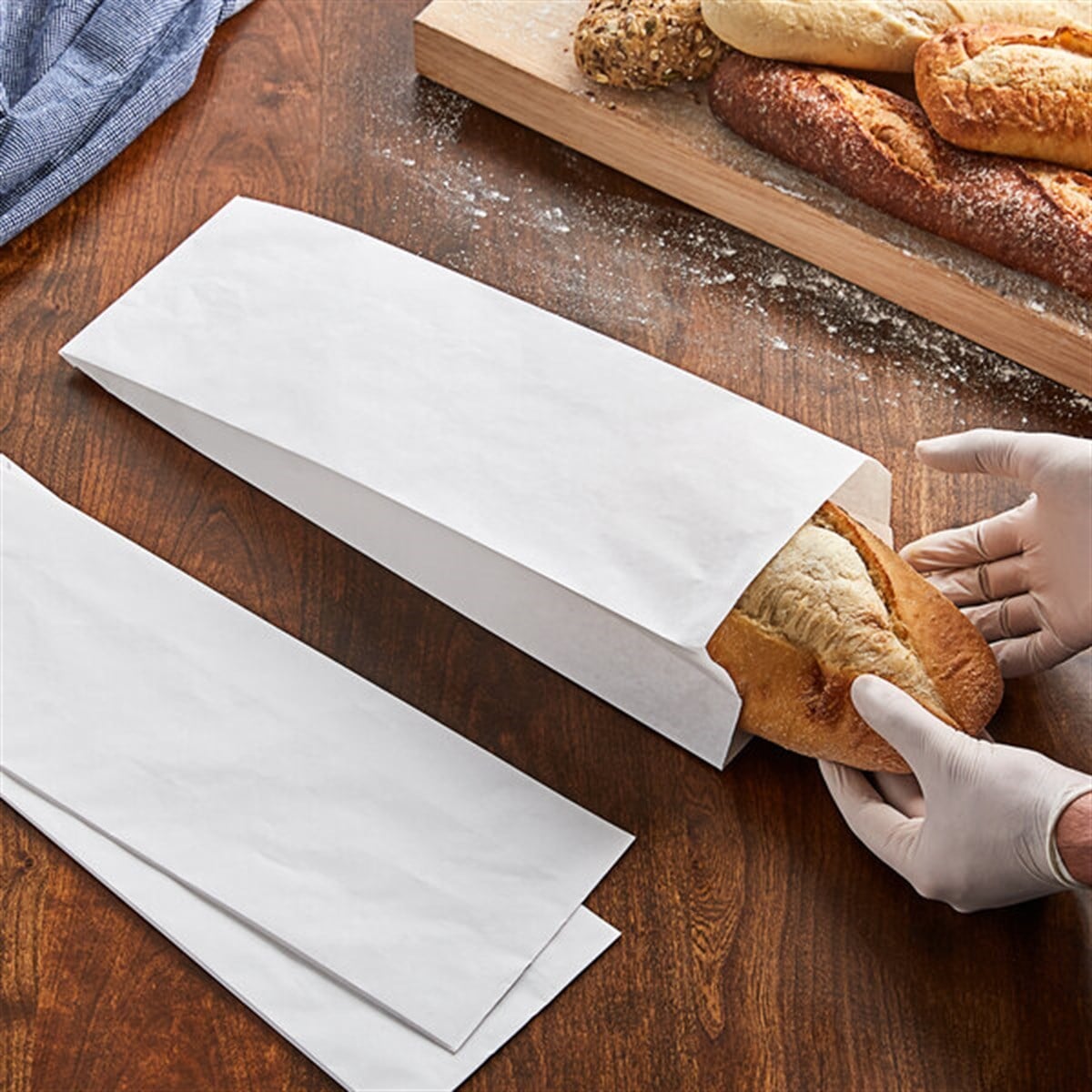 Baskısız Orta Boy Tek Ekmek Kesekağıdı-Beyaz Sülfit Kağıt-(En:15cm/Boy:39cm/Körük:8cm)