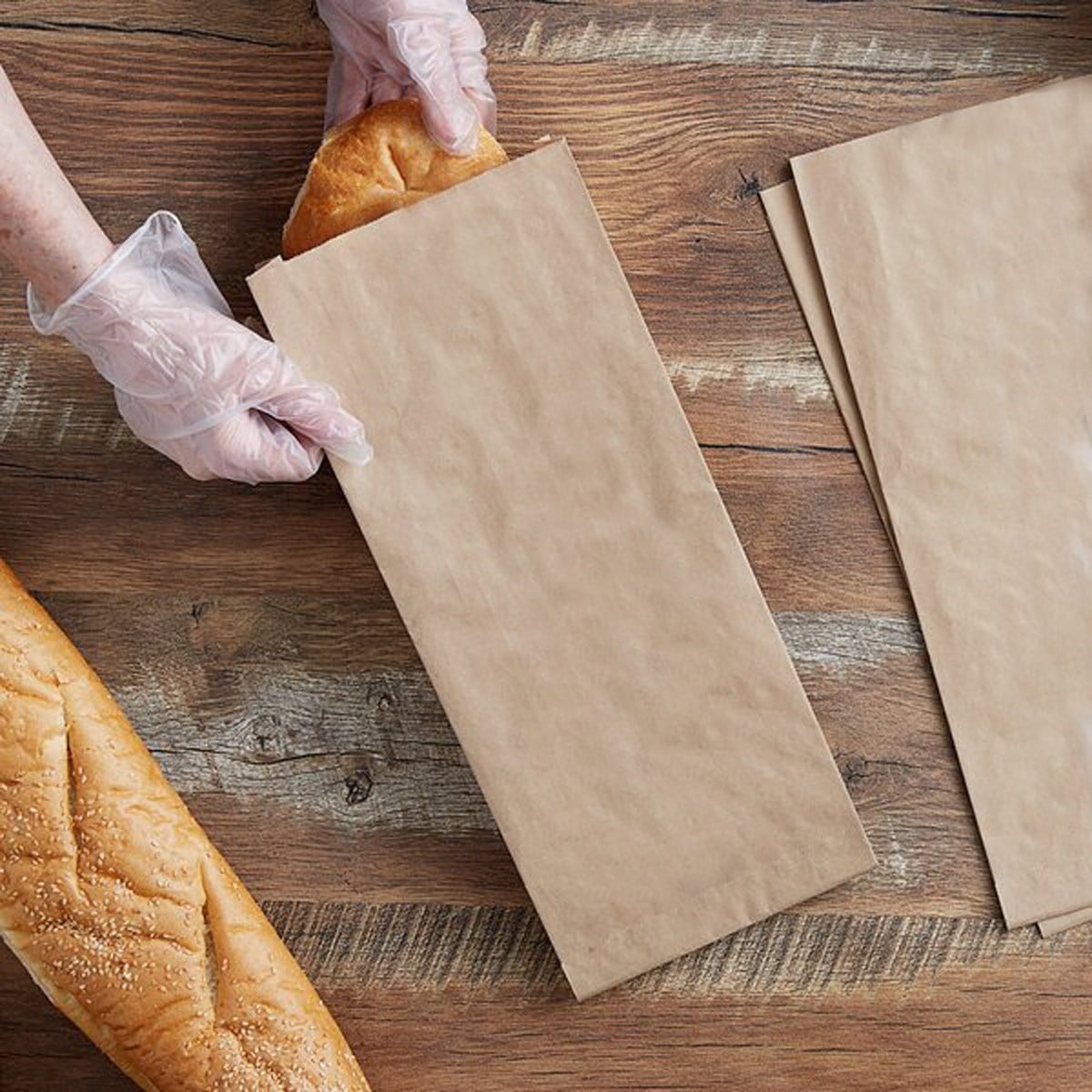 Baskısız Orta Boy Tek Ekmek Kesekağıdı-Kahverengi Şamua Kağıt-(En:15cm/Boy:39cm/Körük:8cm)