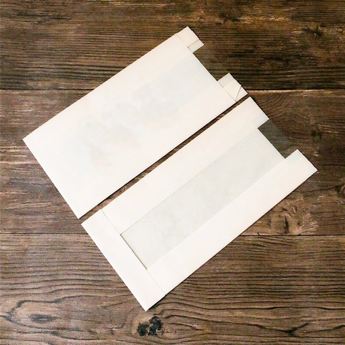 Baskısız Pencereli Büyük Boy Poğaça Kesekağıdı-Beyaz Sülfit Kağıt-(En:15cm/Boy:31cm/Körük:8cm+Pencere)